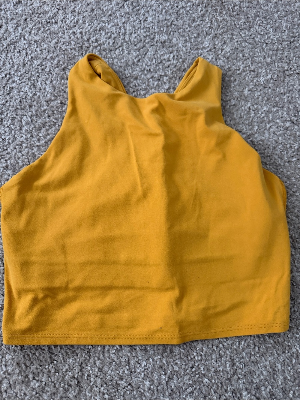Athleta Cropped High-Neck Tank in Mustard